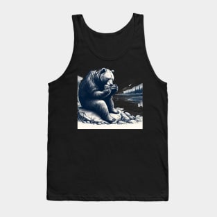 Bear Playing Harmonica Tank Top